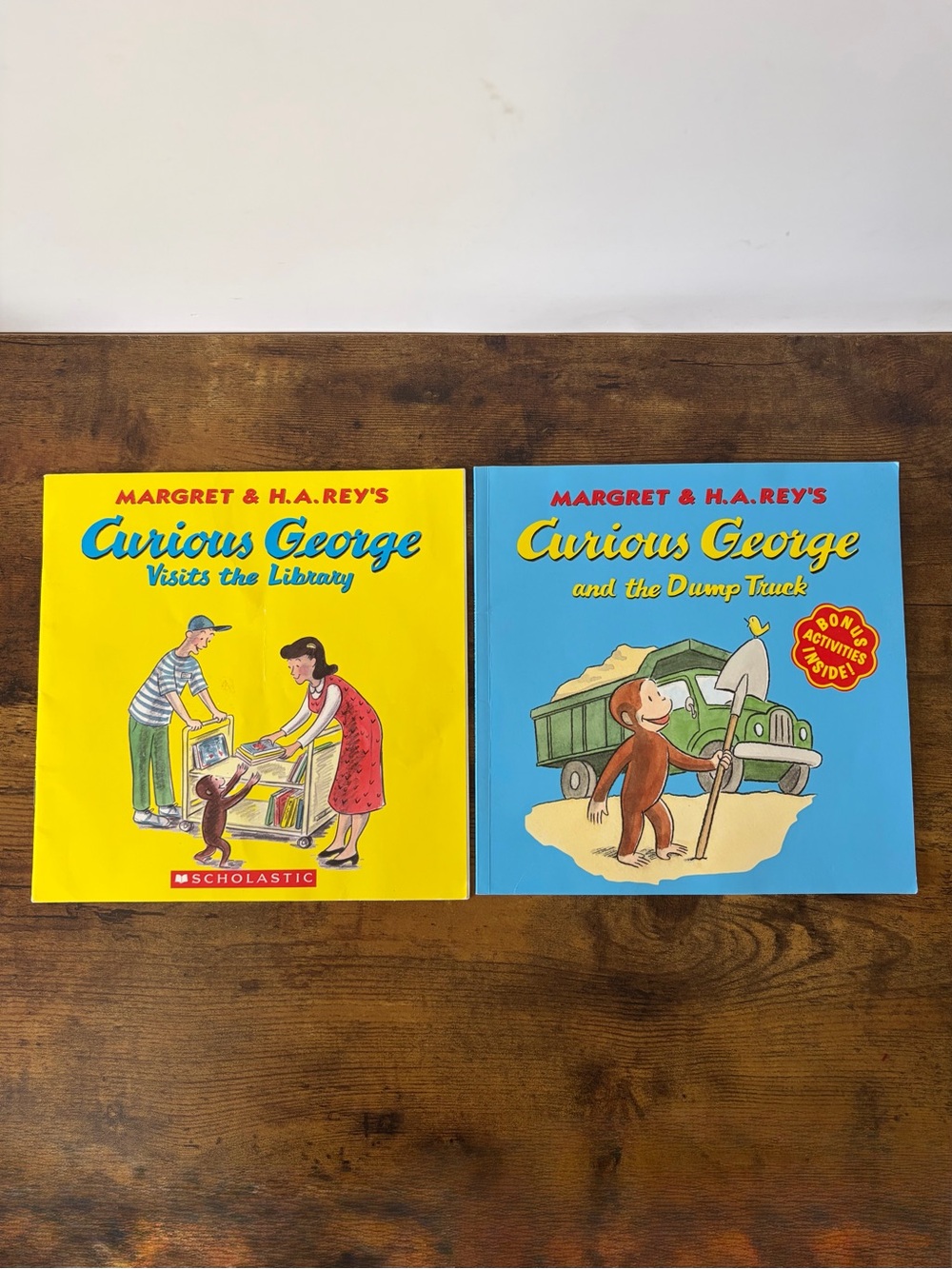 Lot 2 Vintage Curious George Book 90s Children storybook Nostalgia